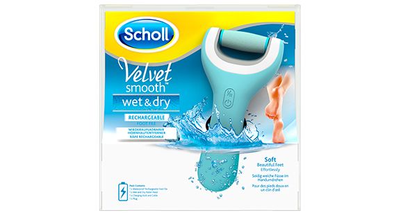 Hornhautentferner & Pedi Smooth Dry Wet Scholl elektrischer Velvet